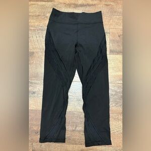 Lululemon Black High Times Crop Tech Mesh Leggings Size 6